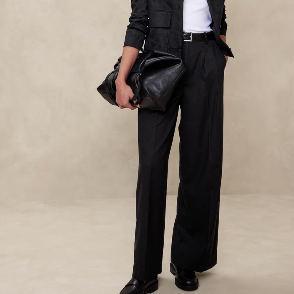 Banana Republic Wide Leg Flannel Trouser Pants NWT